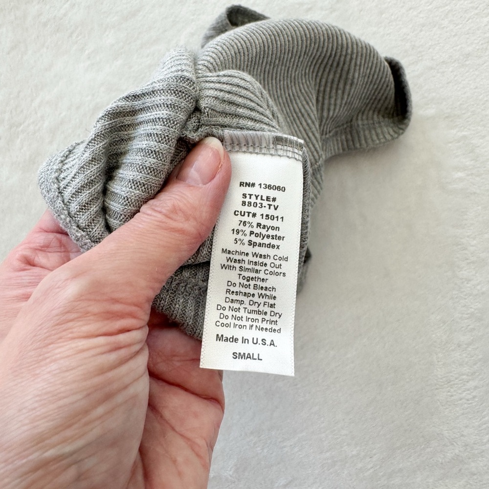 Project Social T Gray Ribbed High Neck Tank Top Minimalist Staple Size S - Picture 4 of 4
